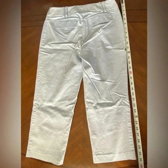 Ann Taylor Loft Women's Cropped Cotton & Spandex Wide Leg Pants Light Blue.‎ 4 - Picture 9 of 13